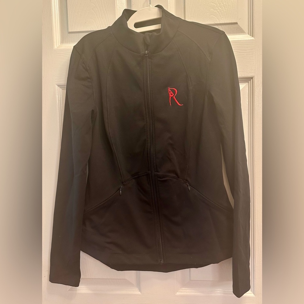 Black Spyder Women’s Yoga Jacket with The Rock School embroidered logo. Not worn